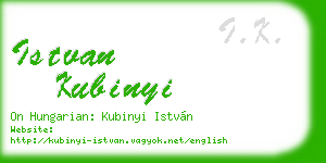 istvan kubinyi business card