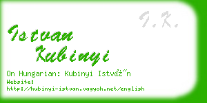 istvan kubinyi business card